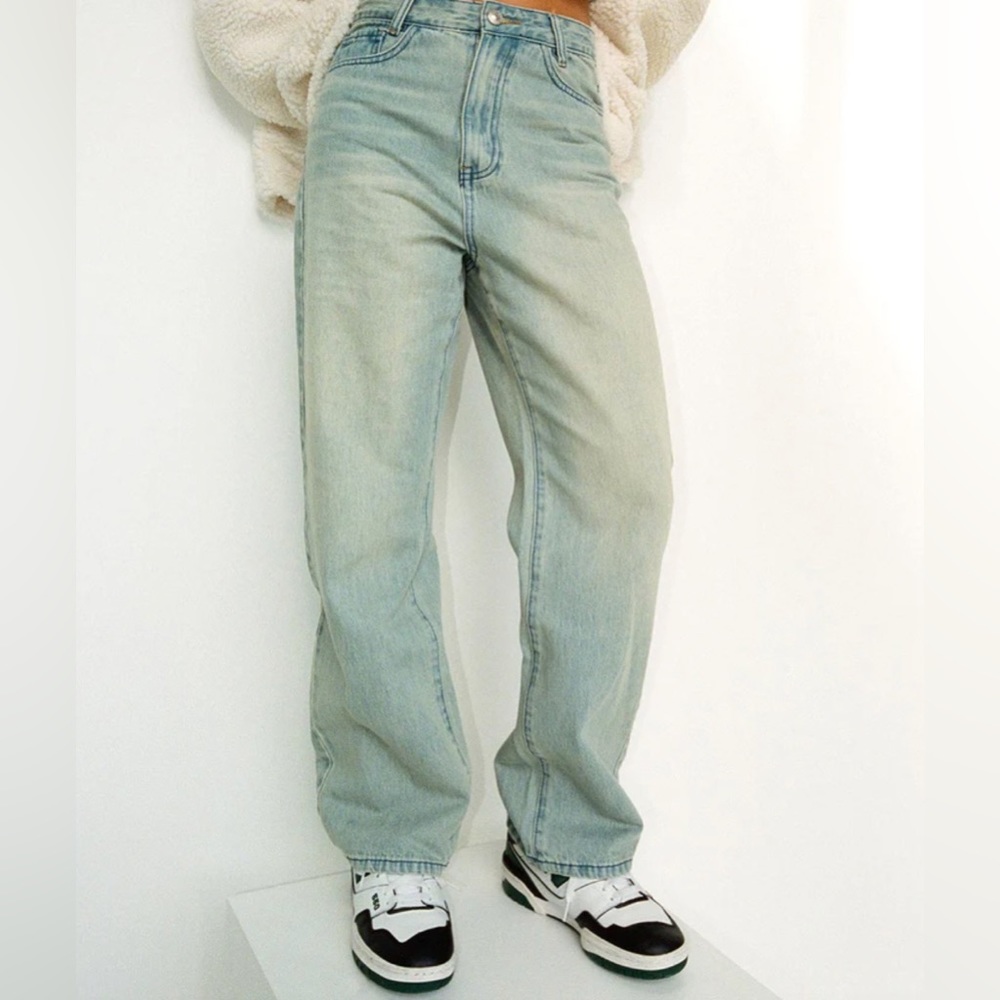 Princess Polly Clear The Air Jeans Light Wash Denim